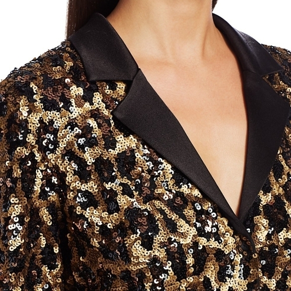 Alice + Olivia Keir Sequin Leopard Print jacket size small new with tags - Picture 4 of 12